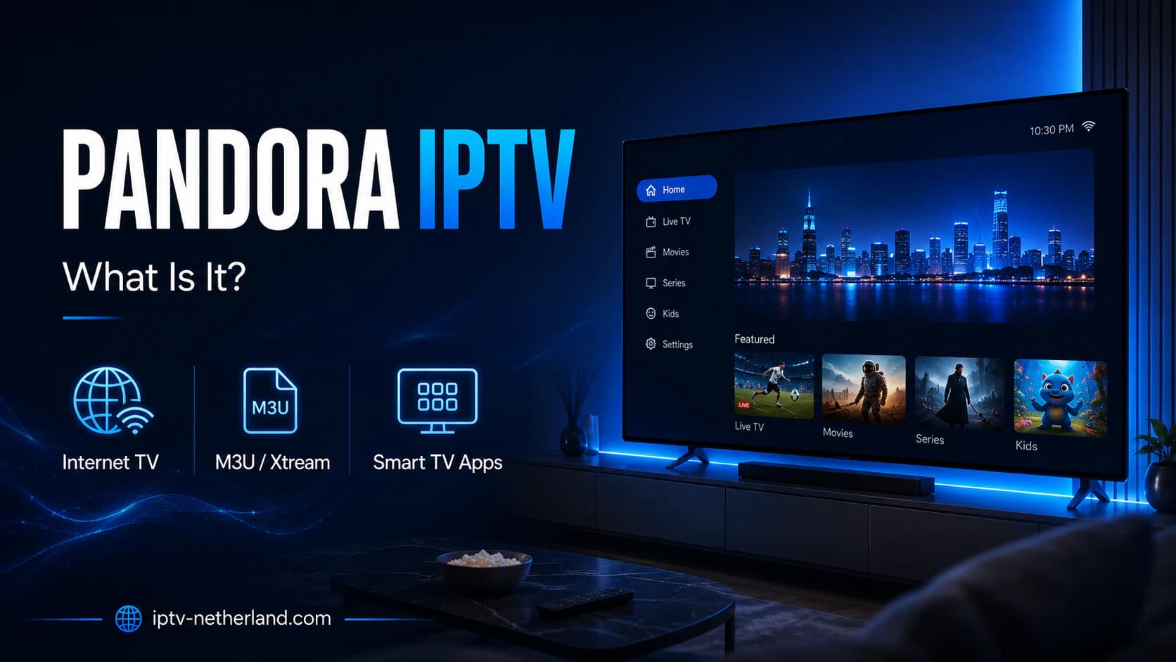 What Pandora IPTV is and how an IPTV subscription streams content over the internet to your television.