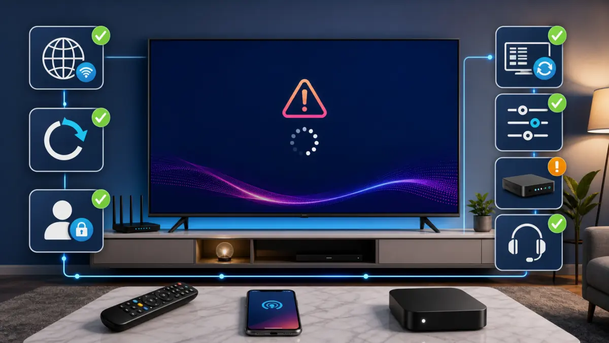 A step-by-step guide for fixing IPTV problems on an LG Smart TV.
