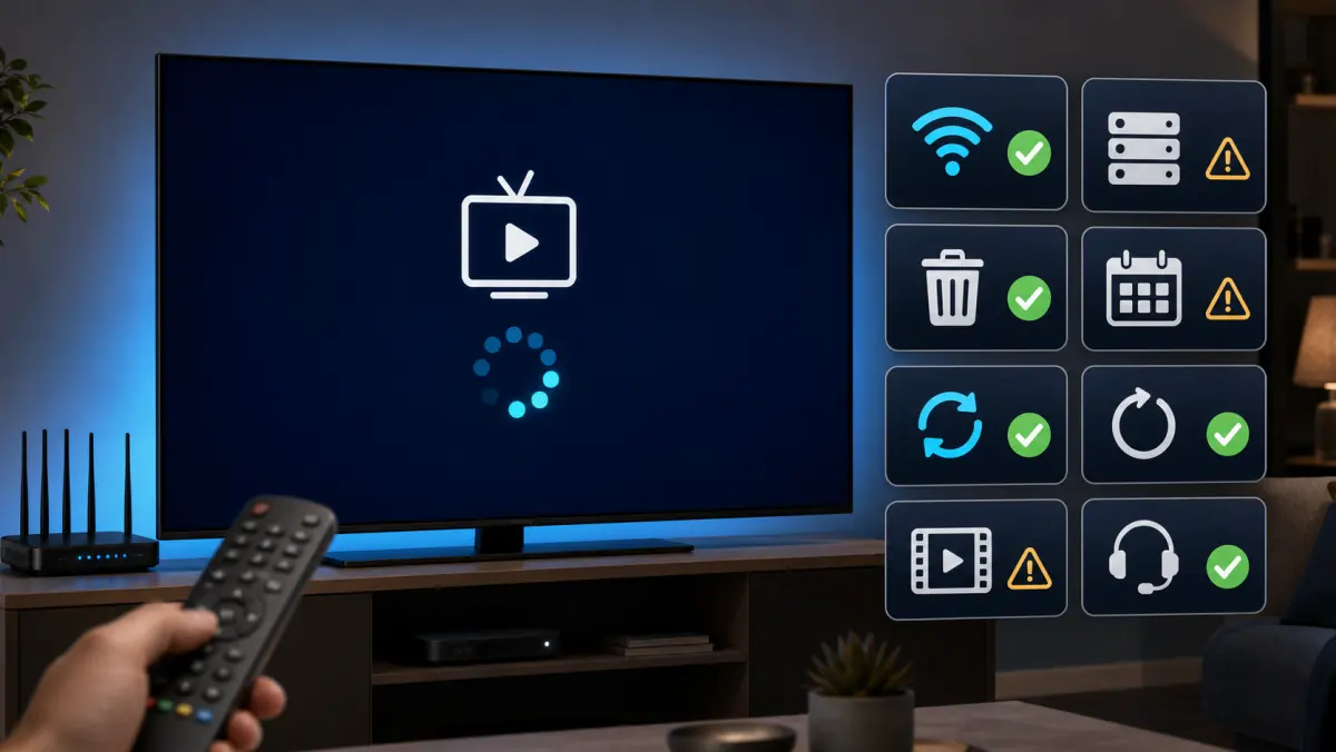 A troubleshooting checklist for IPTV Smarters Pro.