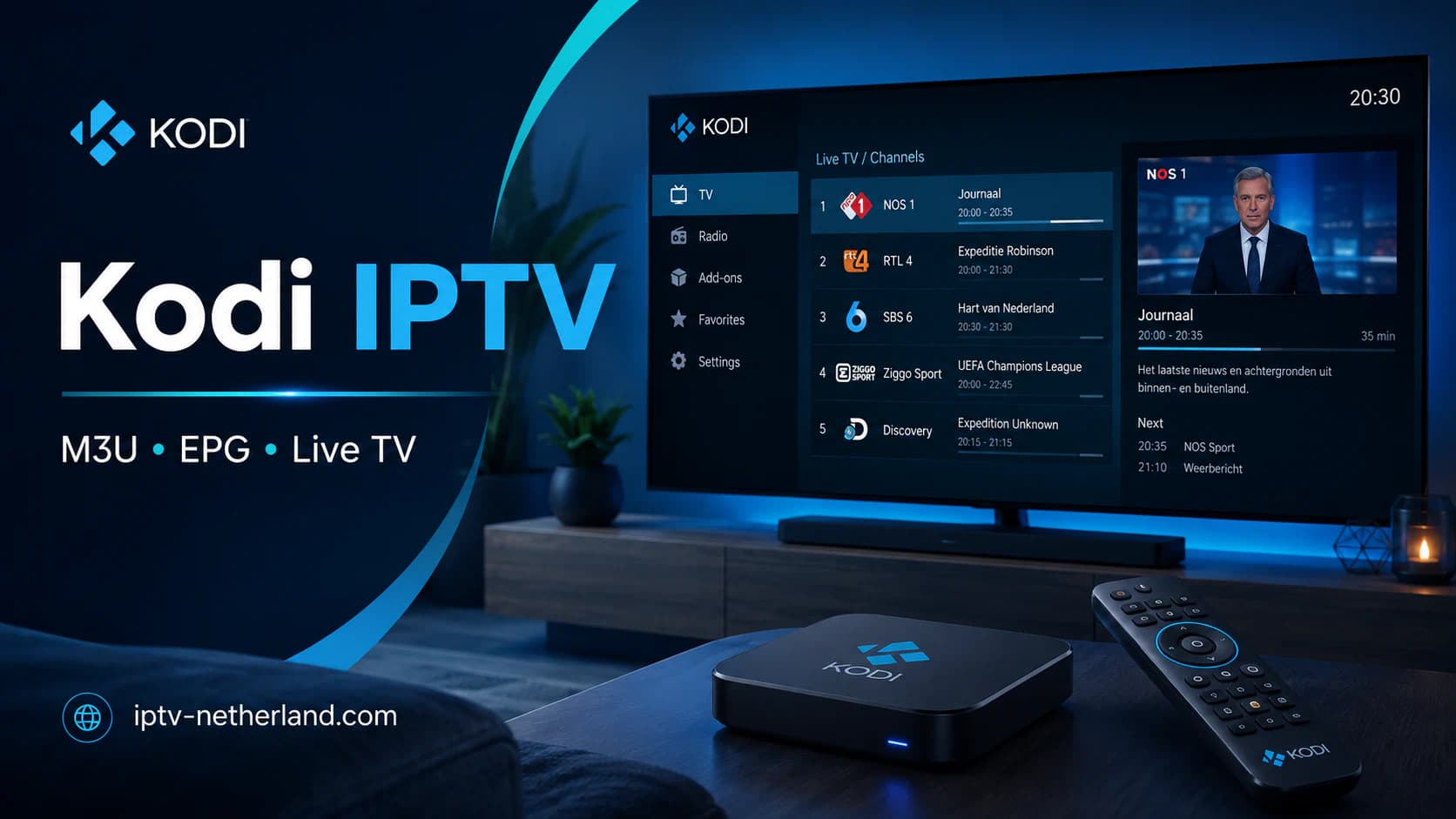 Kodi IPTV Instellen: M3U, PVR IPTV Simple Client & EPG (2026)